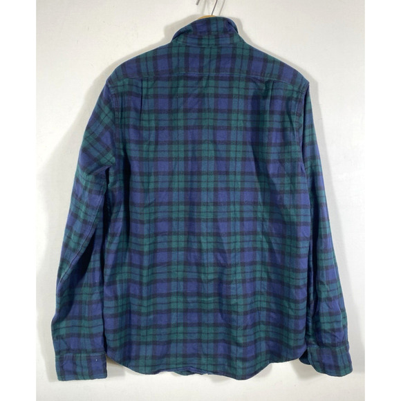 J Crew Flannel Shirt Medium Slim Mens Button Up Black Watch Plaid Academia Prep - Picture 7 of 12